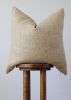 Beige Vintage Army with Embossed Leather Cross Pillow 22x22 | Pillows by Vantage Design