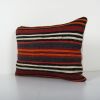 Handmade Organic Striped Lumbar Pillow Cover, Ethnic Chair D | Cushion in Pillows by Vintage Pillows Store