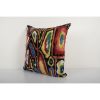 Square Colorful Design Ikat Velvet Pillow - Black Ethnic Sil | Cushion in Pillows by Vintage Pillows Store