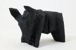 Taurus, Chainsaw Carved, Burnt Oak, Abstract Sculpture, Bull, Handmade, Black | Sculptures by Logniture