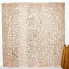 Haussmann® Teak Lotus Panel 48 in x 48 in H-1 Sand Washed | Engraving in Art & Wall Decor by Haussmann®