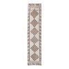 Vintage White Wool Kurdish Herki Runner Rug 2'7" X 11'11" | Area Rug in Rugs by Vintage Pillows Store. Item composed of cotton