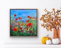 Orange Poppies | Oil And Acrylic Painting in Paintings by Checa Art. Item made of canvas