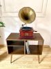 3 Compartments Record Player Stand, Pine Massive Turntable | Media Console in Storage by Picwoodwork. Item made of wood