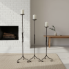 Hand Forged Iron Candelabra Set of 3 (90-100-110cm) | Candle Holder in Decorative Objects by edecrawzFC