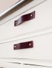 Wine Leather Handle [Flat End] | Pull in Hardware by Keyaiira | leather + fiber | Artist Studio in Santa Rosa. Item composed of leather
