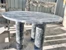 Tiger Skin Grey Marble Dining Table: Custom Order | Tables by AEGEAN MARBLE ARTISAN ATELIER