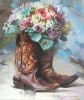 Bridal bouquet painting original art Custom wedding bouquet | Oil And Acrylic Painting in Paintings by Natart. Item made of canvas with synthetic
