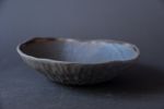 Medium open pasta bowl- textured GREY on GREY,  matte | Dinnerware by Laima Ceramics. Item composed of stoneware in minimalism or contemporary style