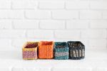 Abaca Storage Tray | Black + White band | Storage Basket in Storage by NEEPA HUT. Item made of fiber