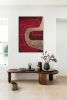 Large abstract burgund red painting 3d textured gold leaf | Oil And Acrylic Painting in Paintings by Berez Art. Item made of canvas works with minimalism & mid century modern style
