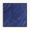 Gestural Marks in Marine by DSCVR Art Framed Square Canvas | Prints in Paintings by ArtCollectiv