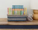 Woven Catchall Storage Tray | Blue | Decorative Tray in Decorative Objects by NEEPA HUT. Item composed of fabric and fiber