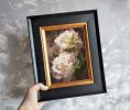 Peony painting original on canvas, Peony art wall hanging | Oil And Acrylic Painting in Paintings by Natart. Item composed of canvas and synthetic in contemporary style