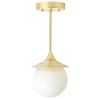 Alpine - Gloss White Globe | Pendants by Illuminate Vintage. Item made of brass