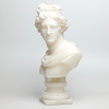 White Apollo XL Greek Head Candle - Roman Bust Figure | Ornament in Decorative Objects by Agora Home. Item made of synthetic compatible with minimalism and contemporary style