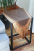 Live Edge Walnut Waterfall Cube Side Table | Tables by Hazel Oak Farms. Item composed of walnut and metal