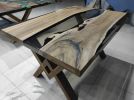 Epoxy Walnut Resin Coffee Table, Custom Live edge Dark | Dining Table in Tables by LuxuryEpoxyFurniture. Item made of wood & synthetic