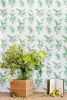 Jewels Fern Avocado Wallpaper | Wall Treatments by Stevie Howell. Item composed of linen