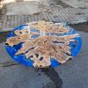 Round Epoxy Resin Dining Table | Tables by Ironscustomwood. Item made of wood with synthetic