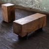 Razor Beam Bench in Walnut | Reclaimed Wood Bench | Benches & Ottomans by Alabama Sawyer. Item made of walnut