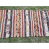 1970s Vintage Turkish Oushak Hallway Kilim Runner | Runner Rug in Rugs by Vintage Pillows Store. Item composed of cotton