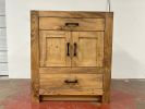 MODEL 1090 - Custom Single Sink Vanity | Countertop in Furniture by Limitless Woodworking. Item composed of maple wood in mid century modern or contemporary style