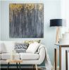 Abstract gold leaf painting abstract gold black gray texture | Oil And Acrylic Painting in Paintings by Berez Art. Item made of canvas