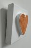 Orange Heart 4" x 4" | Mixed Media in Paintings by Emeline Tate. Item composed of canvas and synthetic