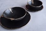 BLACK and GOLD bowl, handmade, natural minimal nordic rustic | Dinnerware by Laima Ceramics. Item composed of stoneware compatible with minimalism and contemporary style