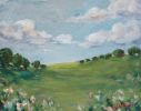 Sunny Field No. 1 | Oil And Acrylic Painting in Paintings by JoAnna Liston | Lily Field Studio. Item made of wood compatible with boho and country & farmhouse style
