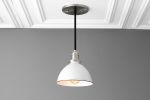 White Pendant Light - Farmhouse Lighting - Model No. 8808 | Pendants by Peared Creation. Item composed of brass