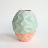 Oblique in Strawberry Pistachio | Vase in Vases & Vessels by by Alejandra Design. Item made of ceramic