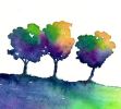 Hue Tree Trio | Prints by Brazen Edwards Artist. Item made of canvas & paper