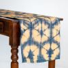 Raffia Shibori Table Runner - Turtle Pattern - Indigo | Linens & Bedding by Tanana Madagascar. Item made of fabric
