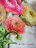 Ranunculus painting original 8x8, Colorful flowers oil | Oil And Acrylic Painting in Paintings by Natart. Item composed of canvas and synthetic in contemporary style