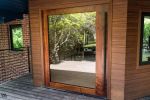 Walnut + Glass Pivot Door | Furniture by Simon Silver Designs