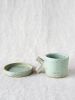 Twiggy Handle Espresso Cup & Saucer - Seafoam, Unique, Handmade Pottery | Drinkware by Tomoko Ceramics
