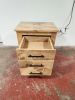 Custom Bedroom Dresser and 2 matching nightstands | Storage by Limitless Woodworking. Item made of maple wood works with mid century modern & contemporary style
