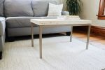 Modern White Maple Coffee Table with Gold Metal Base | Tables by Hazel Oak Farms. Item composed of wood