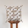 Cream & Brown Japanese Motif Pillow 18x18 | Pillows by Vantage Design