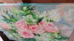 Bridal flowers oil painting original rose art, Custom weddin | Oil And Acrylic Painting in Paintings by Natart. Item made of canvas with synthetic