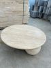 Travertine round marble table | Coffee Table in Tables by AYMARBLEDESIGN LLC