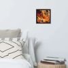 Framed Print - Laheeb (flame) - Fluid Red Black Fire | Work by Eman's Gallery