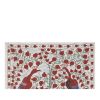 Vintage White Folk Art Pictorial Suzani From Uzbekistan, Tre | Tablecloth in Linens & Bedding by Vintage Pillows Store