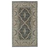 Handknotted Indigo Turkish Oushak Rug with Medallion | Area Rug in Rugs by Vintage Pillows Store. Item composed of fabric