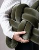 Olive Green Velvet Knot Pillow | Pouf in Pillows by Knots Studio. Item composed of fabric and synthetic