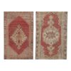 Distressed Low Pile Rug Turkish Yastik Small Rug - a Pair | Area Rug in Rugs by Vintage Pillows Store. Item made of cotton with fiber