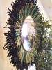 Raffia Mirror, Single Round Raffia Mirror, Boho Mirror, Wall | Decorative Objects by Magdyss Boutique. Item made of cotton with glass works with boho & contemporary style