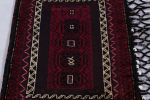 Antique Balisht Tribal Textile with Red and Black Geometric | Area Rug in Rugs by Rug and Kilim